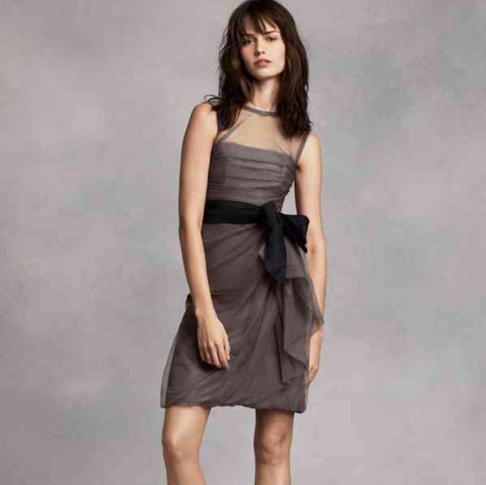 White by Vera Wang charcoal sleeveless Formal evening dress Bridesmaids Dress